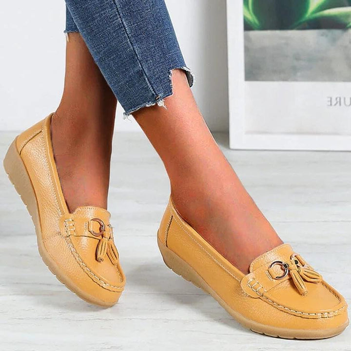 Easy slip-on women's comfortable loafers, blending orthopedic support with elegant everyday style.
