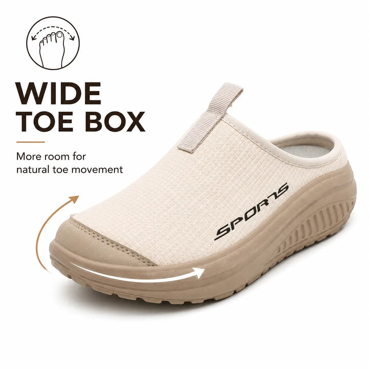 Stylish women's slip-on orthopedic slippers, perfect for indoor and outdoor comfort.