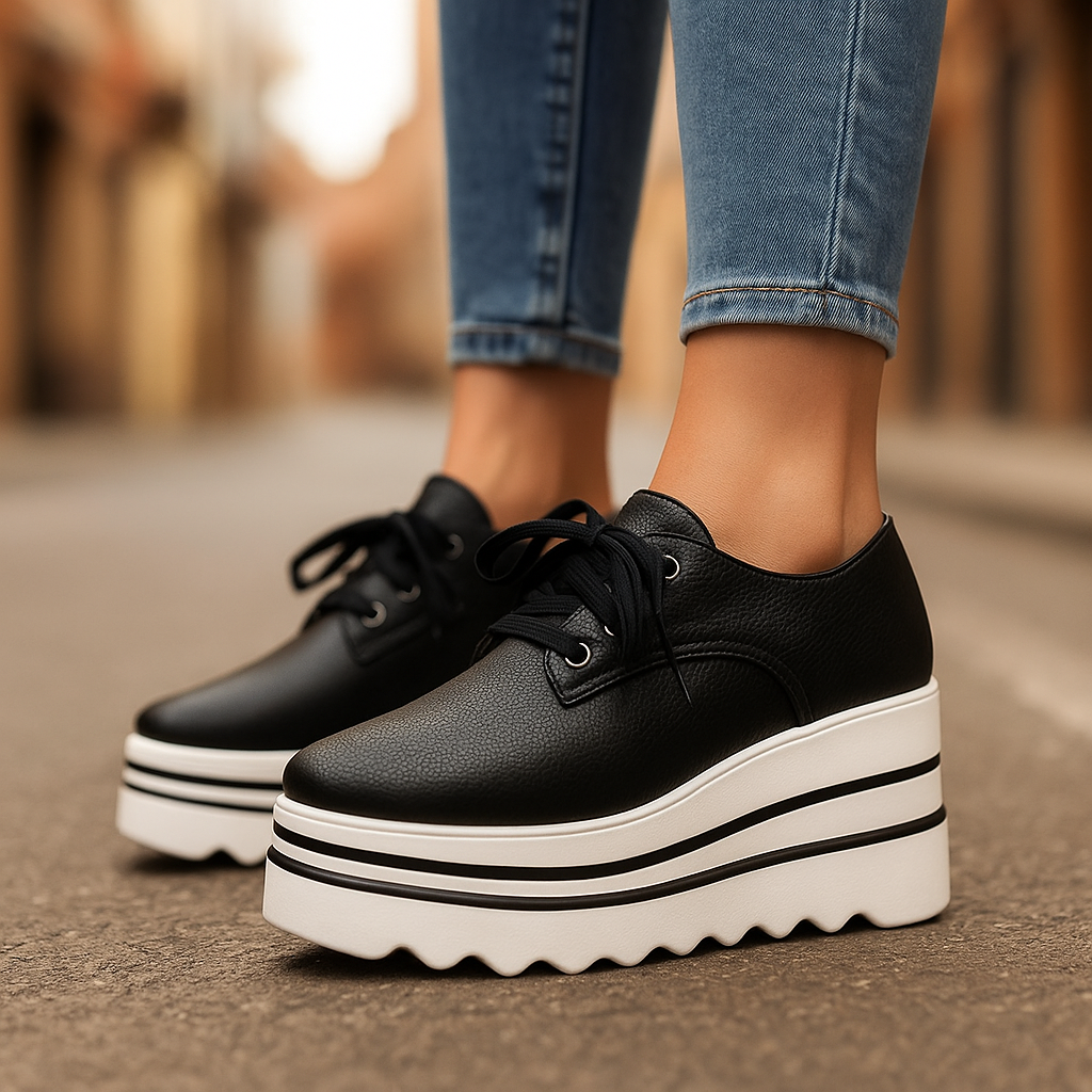 Orthopedic women's platform shoes providing ultimate comfort & support for versatile everyday footwear.