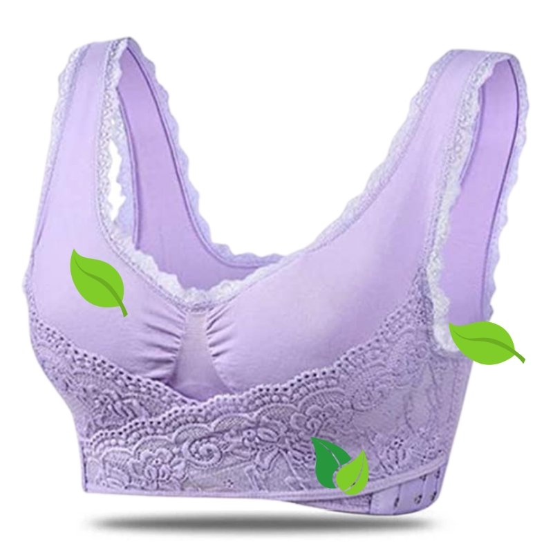 Women's back support bra, wire-free and comfortable, helps improve posture & reduce discomfort throughout the day.