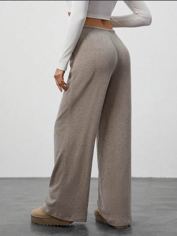 Soft ribbed women's pants for ultimate comfort & relaxed fit. Cozy loungewear for casual style.