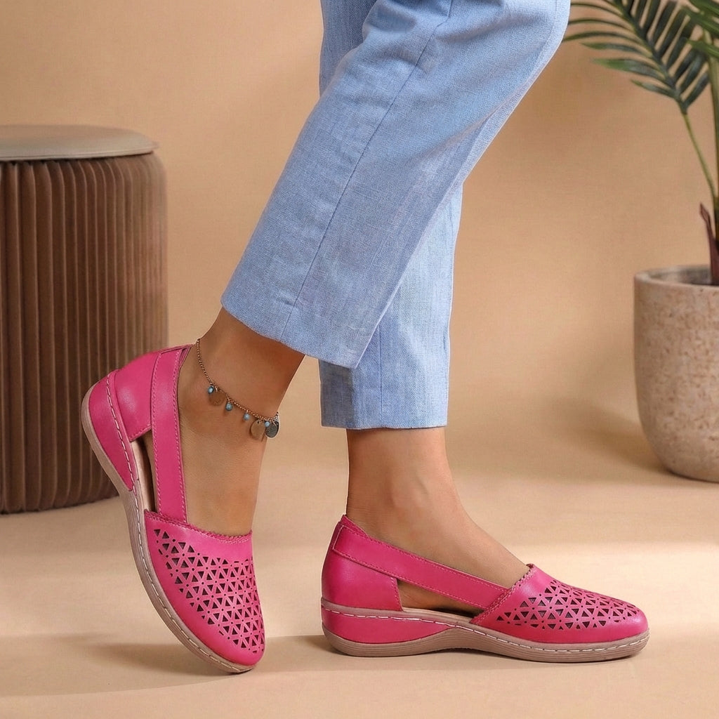 Comfortable women's slip-on loafers, ideal breathable flats for travel and long walks.