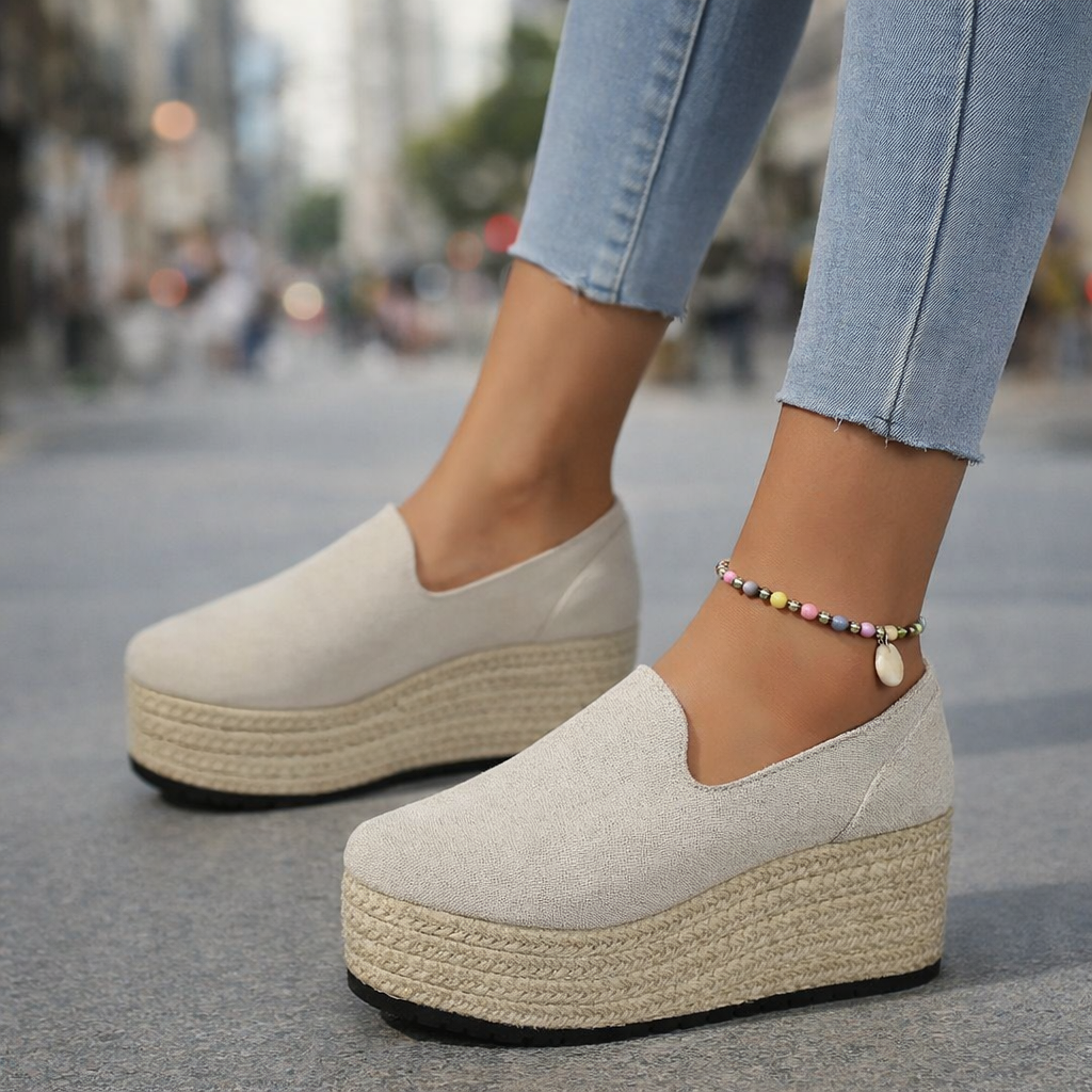 Women's comfortable slip-on platform shoes, perfect for casual everyday wear.