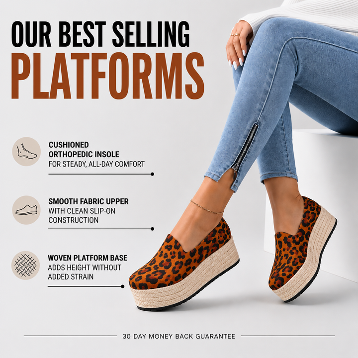 Women's fashion slip-on platform shoes, a stylish and practical choice.