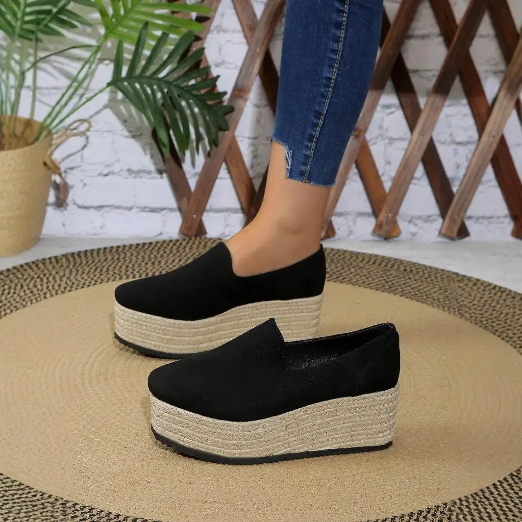 Orthopedic slip-on platform shoes for women, combining style & support.