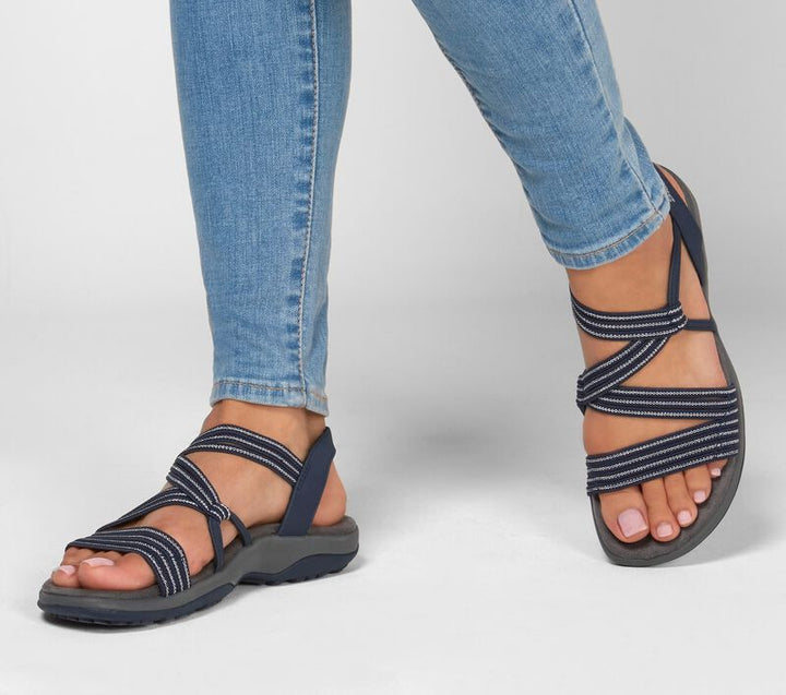 Casual women's slip-on sandals, perfect for summer. Easy wear, cushioned everyday comfort footwear.