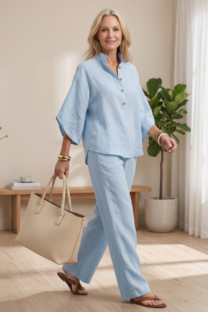 Women's comfortable two-piece lounge set, perfect for relaxing or casual everyday wear.