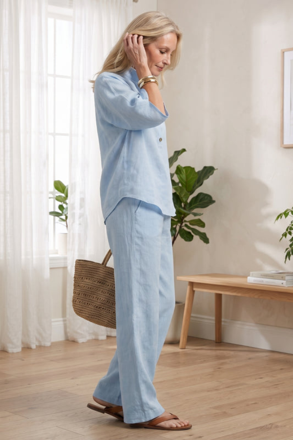 Navy women's coordinated two-piece set, offering effortless style for casual lounge wear.