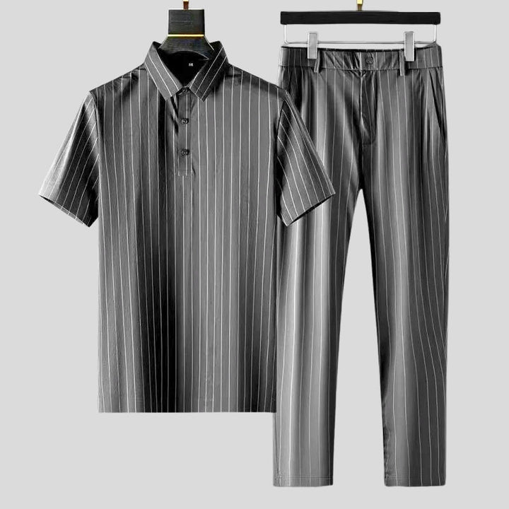 Versatile women's short sleeve two-piece set. Comfortable loungewear or casual everyday outfit for spring and summer.