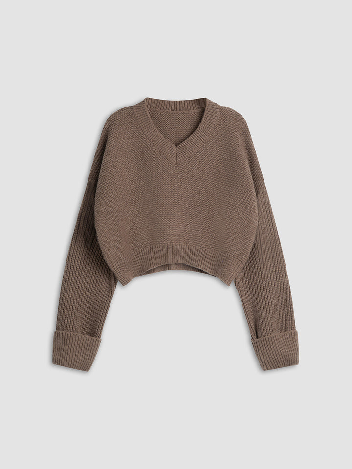 Women's comfortable V-neck sweater, perfect for effortless style. Soft knit pullover, ideal for everyday wear.