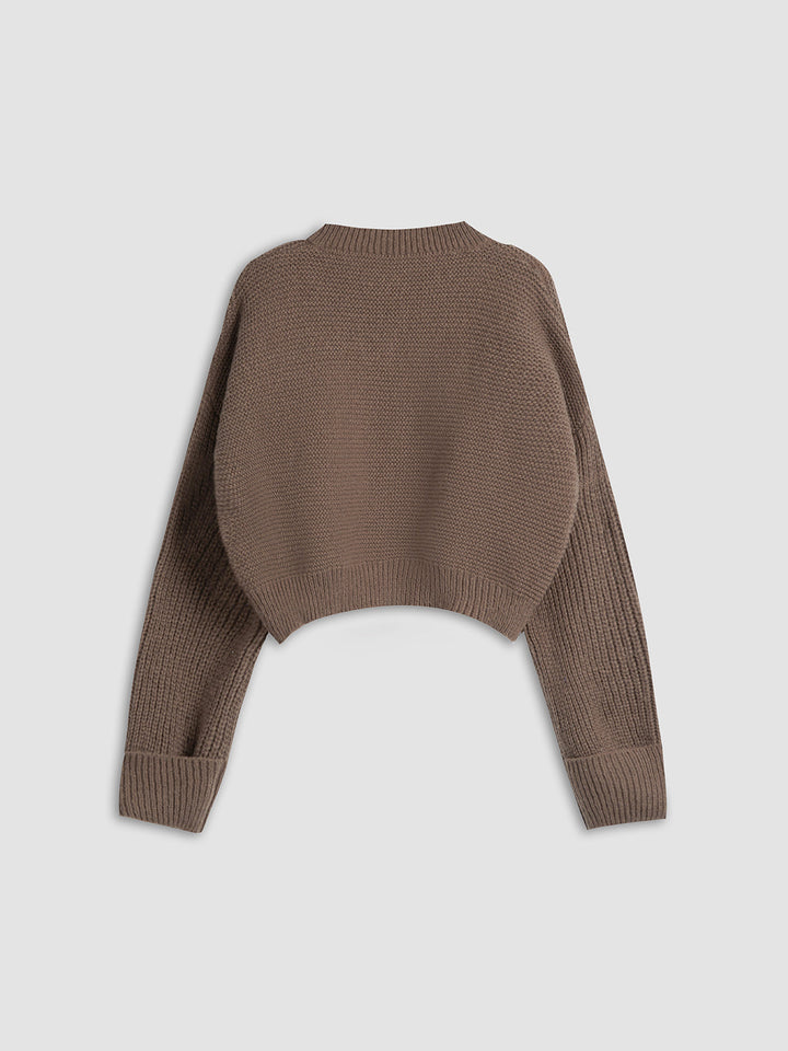Stylish women's long-sleeve V-neck sweater. Comfortable knit pullover, versatile for casual or leisure fashion.