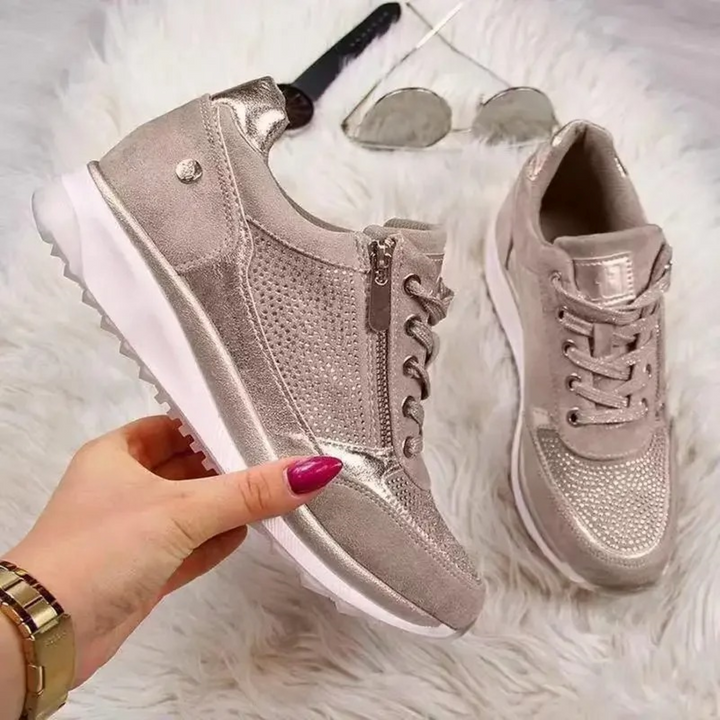 Women's comfortable waterproof walking shoes, ideal for all-weather outdoor activities & daily wear.
