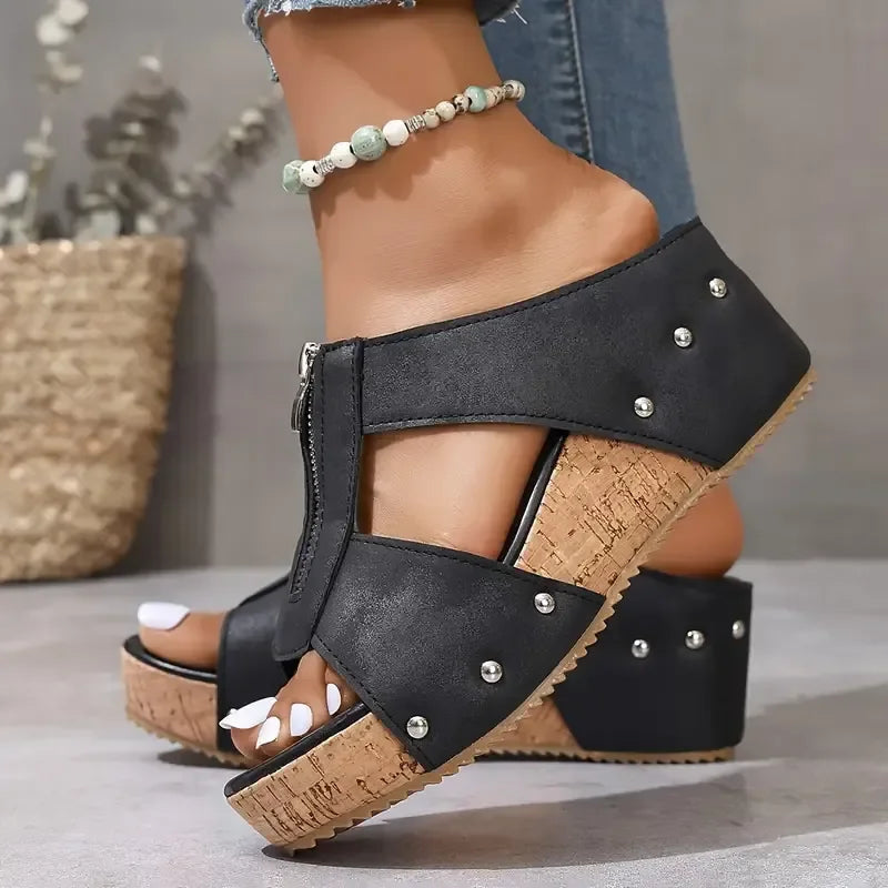 Supportive women's wedge sandals, designed for supreme comfort & chic summer daily wear.