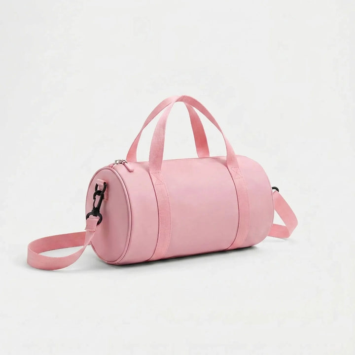 Stylish women's travel duffel bag, compact and durable nylon, perfect for sports & gym.