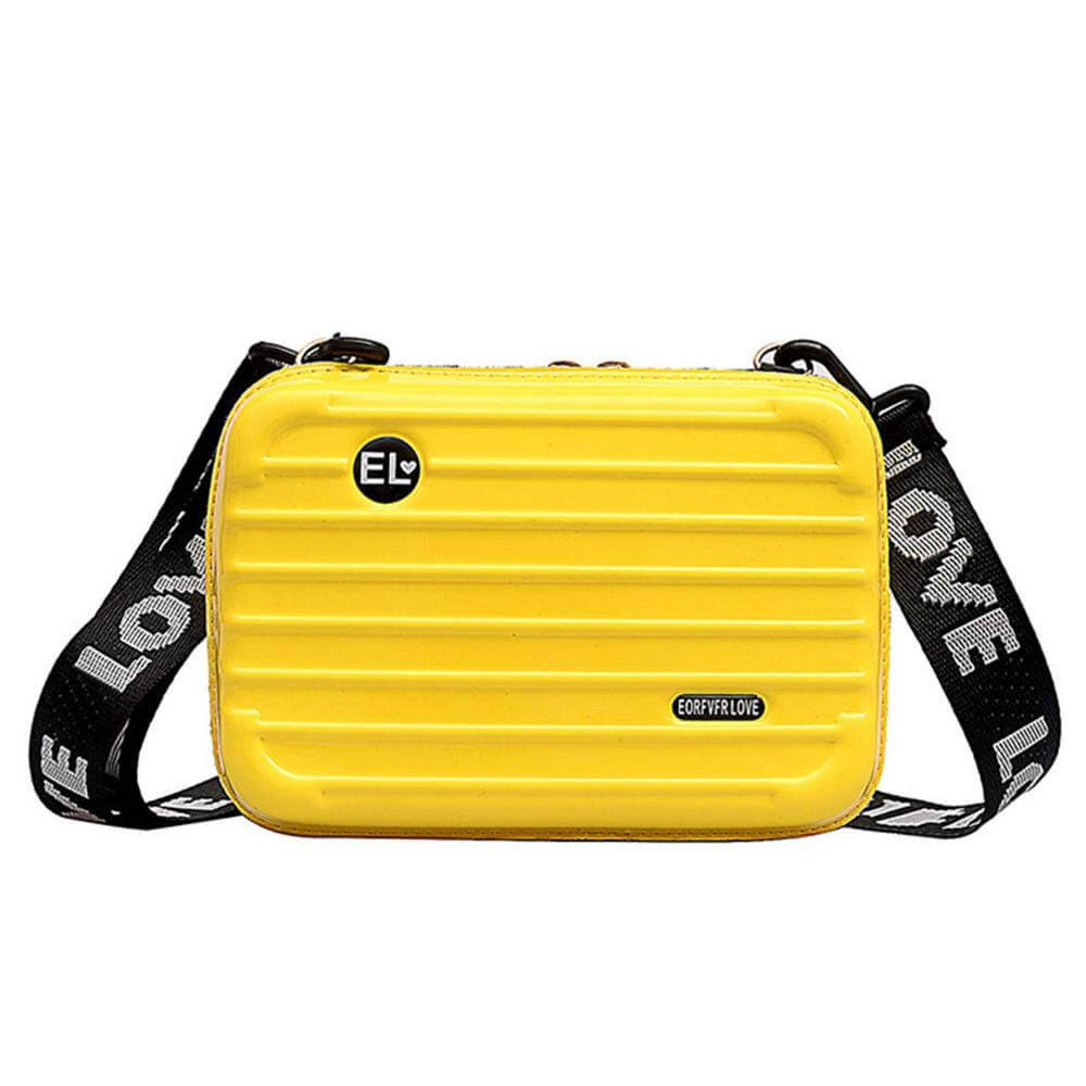 Women's compact hard shell crossbody bag for travel essentials. Durable vegan leather & secure zipper.