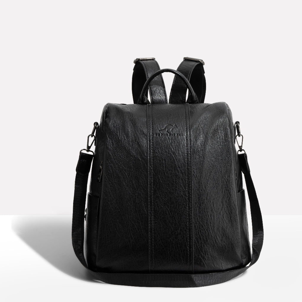 Women's convertible anti-theft backpack with hidden pockets; stylish, secure for everyday carry & travel.