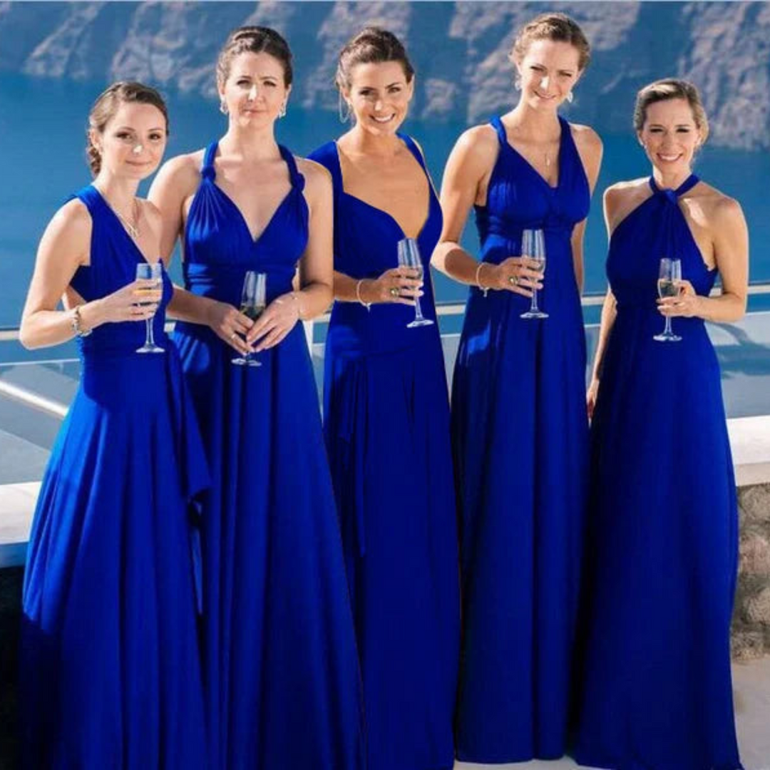Women's backless convertible maxi dress, versatile for elegant summer, party, or formal wear.