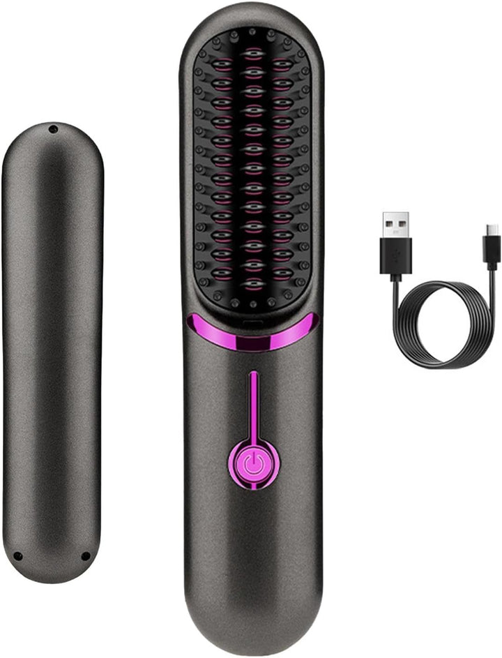 Compact travel hair straightener, cordless & rechargeable. Women's portable ceramic styler for quick touch-ups.