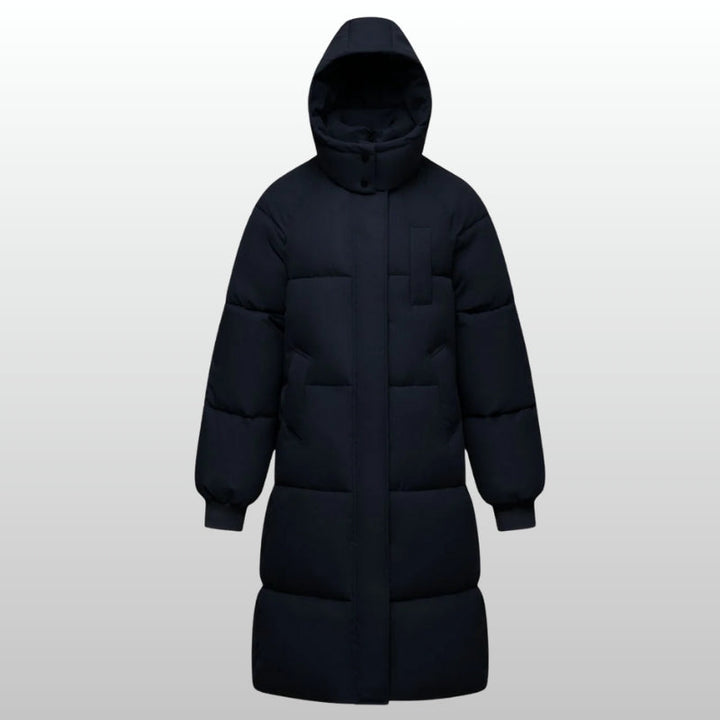 Stylish women's Cortina long puffer coat. Warm, water-resistant outerwear perfect for winter & everyday cold weather.