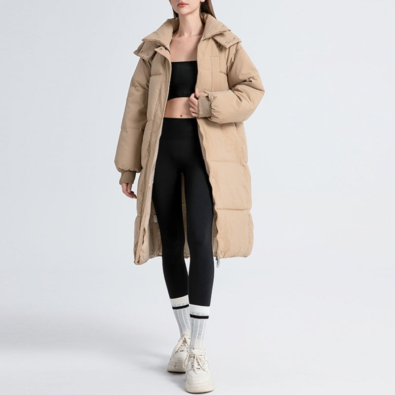 Cortina women's long puffer jacket for ultimate warmth. A stylish, water-resistant everyday coat for winter fashion.