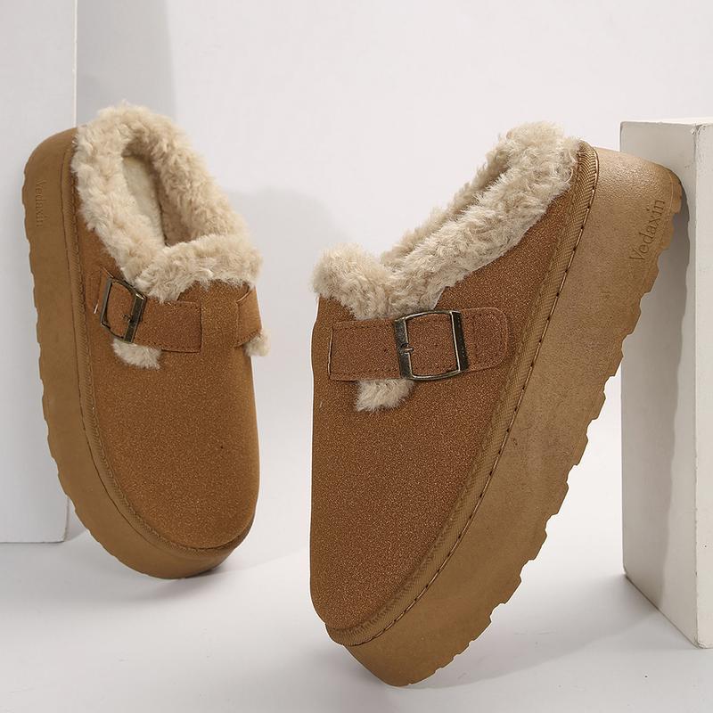 Women's cozy buckle clogs, comfortable slip-on shoes with stylish buckle detail for casual everyday wear.