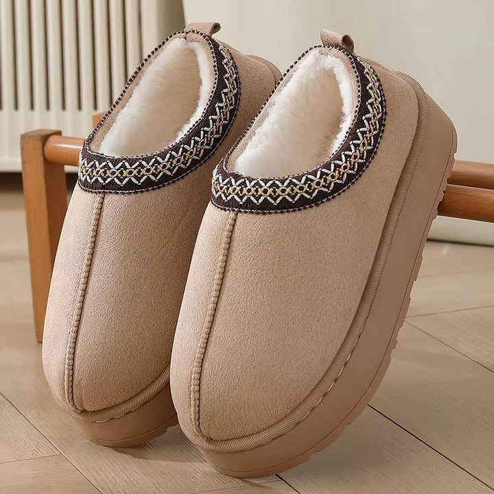 Ergonomic women's comfort mules, supportive and warm slip-on shoes for indoor-outdoor use.