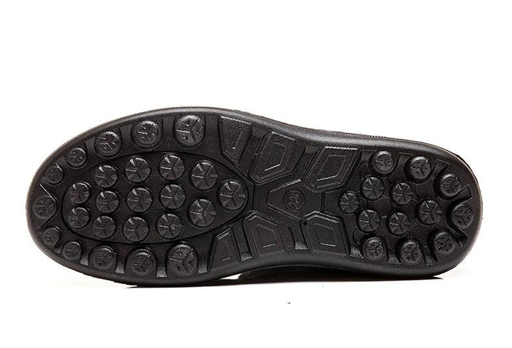 Rear view of women's comfortable winter boots with sturdy grip for cold weather durability.