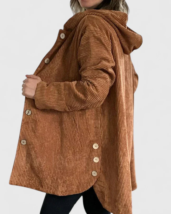 Stylish women's hooded jacket for everyday wear. Warm, comfortable & fashionable autumn/winter outerwear.
