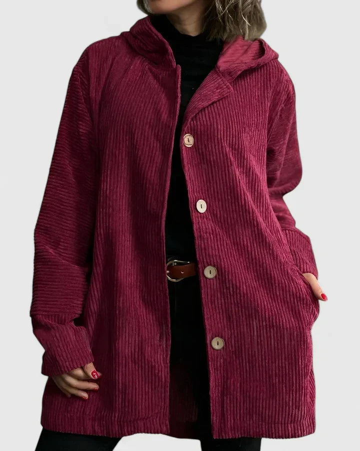 Soft women's everyday jacket, ideal for casual layering. Cozy, warm, and comfortable winter fashion outerwear.