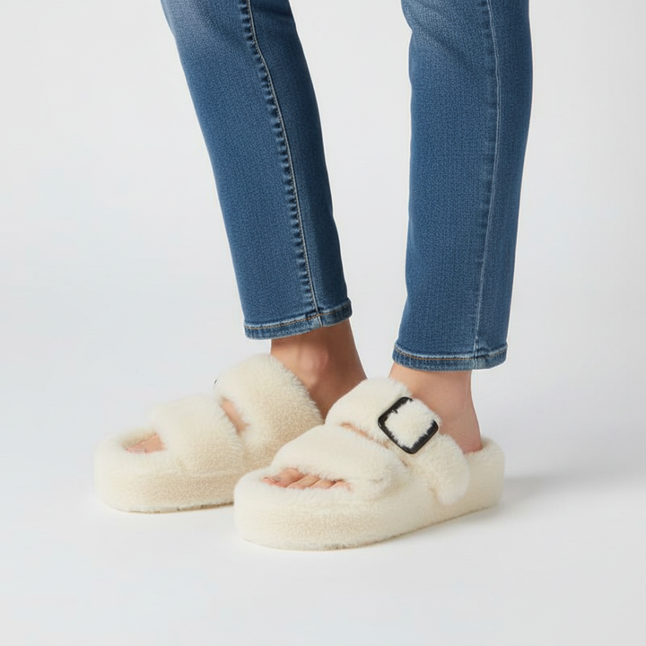 Stylish women's winter slippers, incredibly warm with plush fleece interior