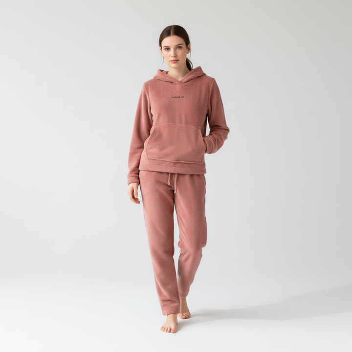 Stylish women's house suit Veronika, a comfortable two-piece fleece set.