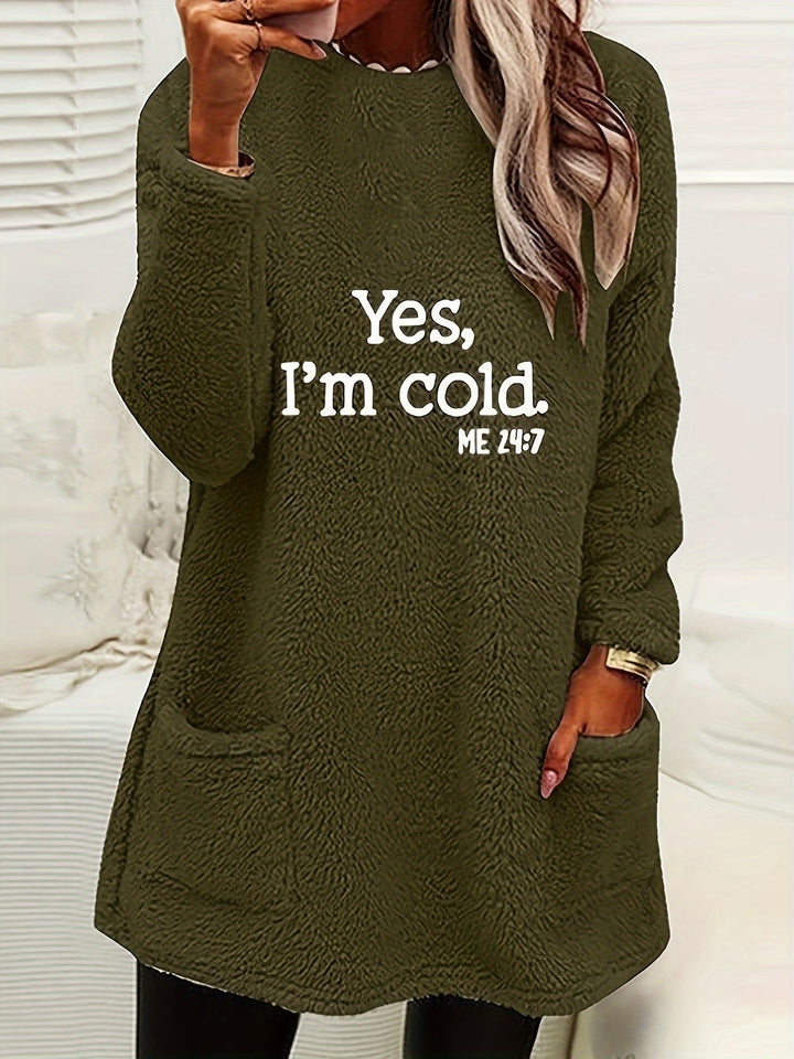 Stylish women's long-sleeve sweatshirt with a vibrant graphic print; perfect cozy fleece top for everyday style.