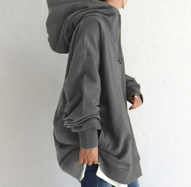 Women's cozy full zip hoodie in a relaxed fit, perfect for ultimate comfort and casual everyday wear.