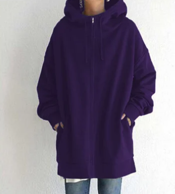 Everyday women's full zip hoodie. Relaxed fit provides cozy comfort, versatile for any casual look.