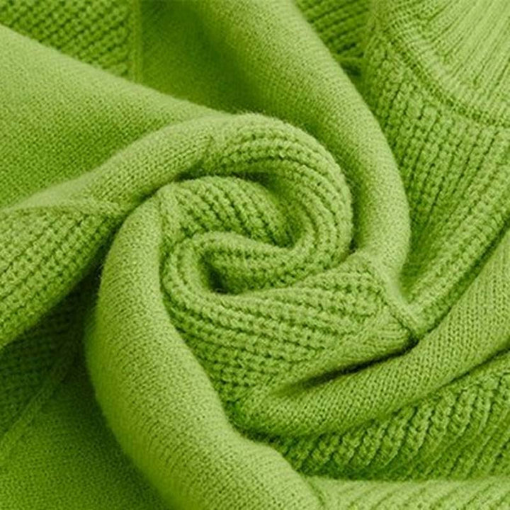 Trendy women's cozy high-collar sweater, a must-have for winter and fall fashion.