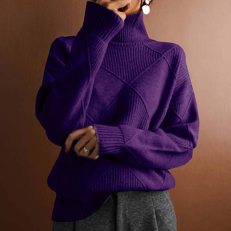 Women's chic high-collar sweater, a comfortable and stylish addition to your wardrobe.