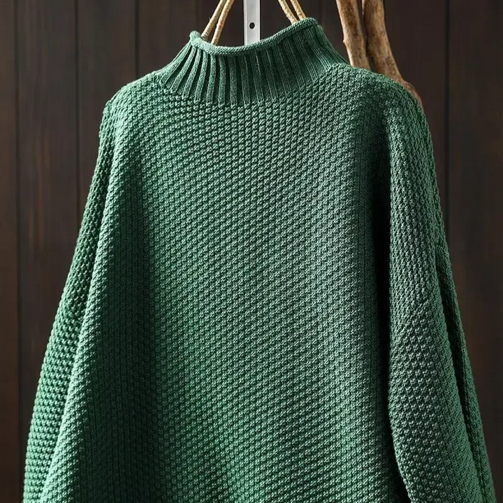 Women's long sleeve pullover, featuring an intricate honeycomb knit pattern for autumn.