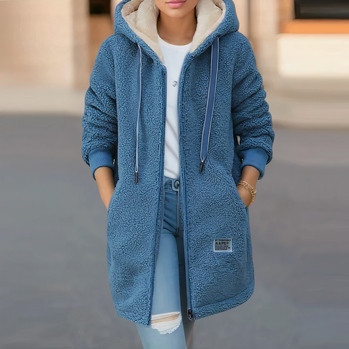 Comfortable women's hooded winter jacket. Soft fleece for ultimate warmth and cozy casual style.