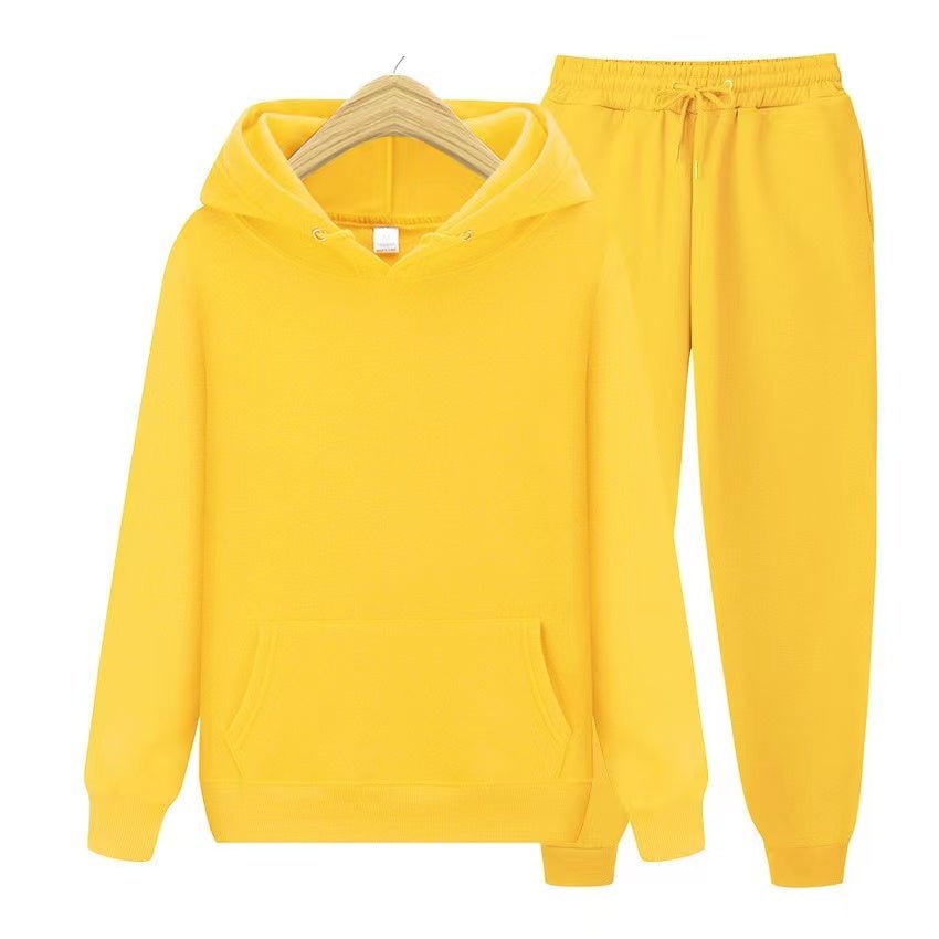 Ultimate comfort women's hooded sweatshirt & jogger set. Relaxed fit twopiece lounge wear for daily use & travel.