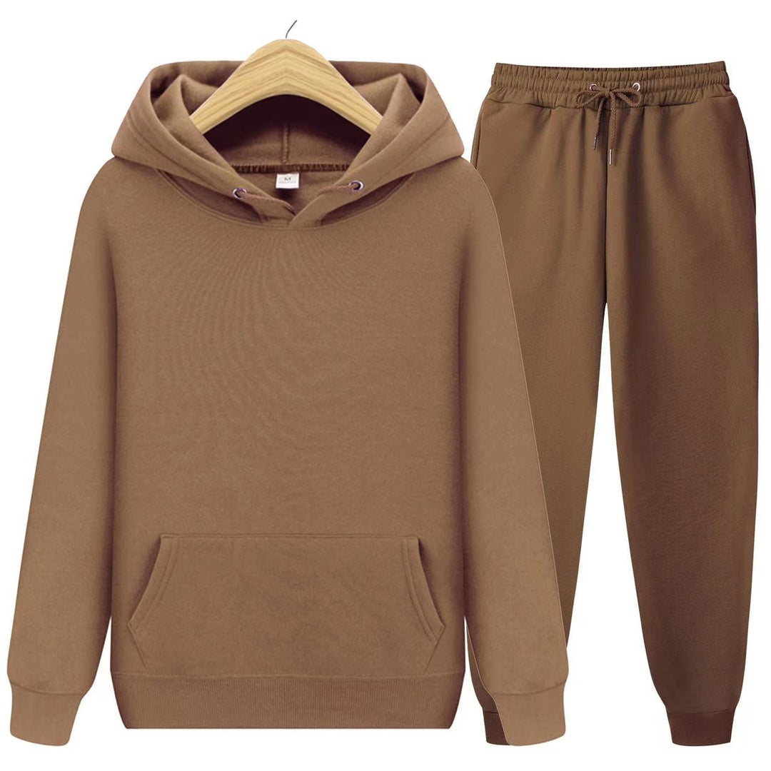 Super cozy women's hooded sweatshirt & jogger set. Relaxed fit twopiece for lounge, casual style, & ultimate comfort.