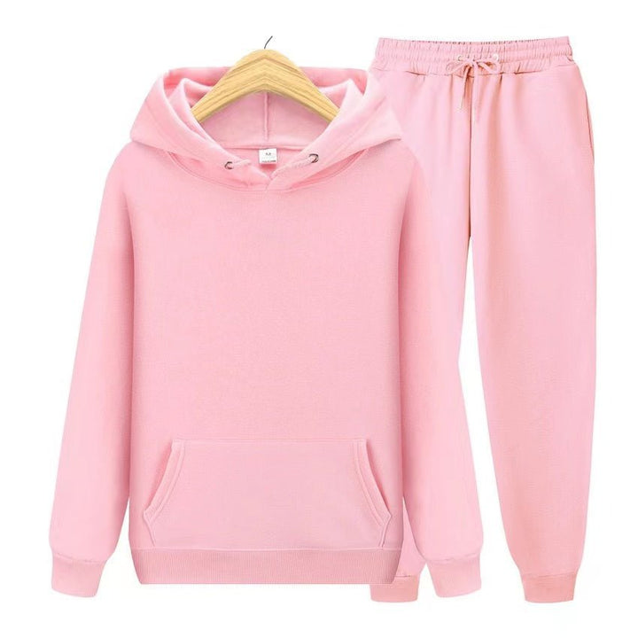 Women's hooded sweatshirt & jogger set. This cozy twopiece is perfect for lounge, casual activewear, & travel comfort.