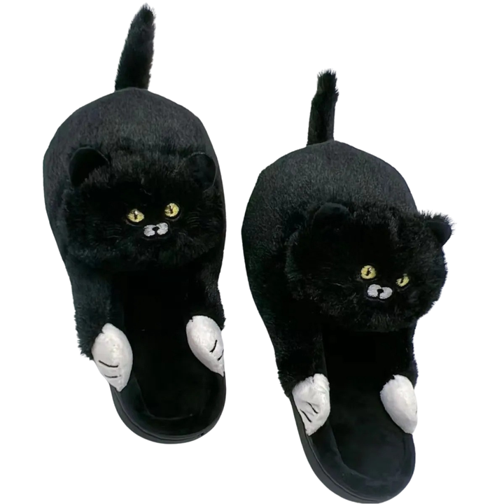 Comfortable women's cat house shoes with anti-slip sole, designed for cozy indoor and outdoor wear.