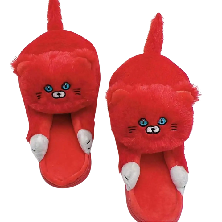 Cloud-like comfort women's fuzzy cat slippers with memory foam, a cute & cozy gift for her.