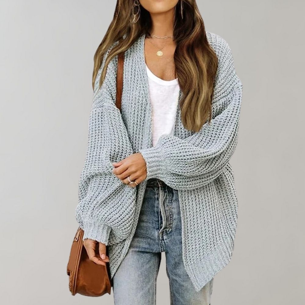 Aria women's versatile knitted cardigan, a stylish and cozy layer for autumn, winter, and spring fashion.