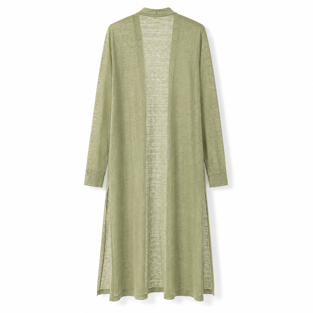 Warm women's long knit cardigan, a comfortable & versatile layering top for everyday wear.