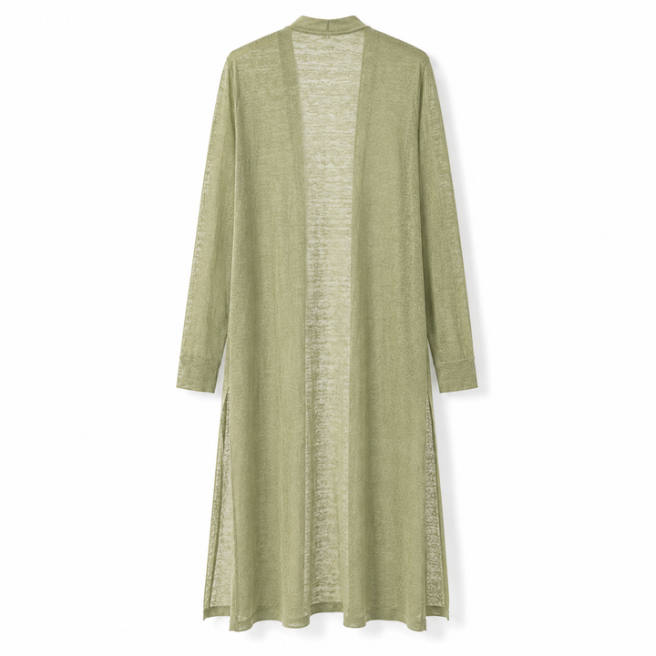 Warm women's long knit cardigan, a comfortable & versatile layering top for everyday wear.