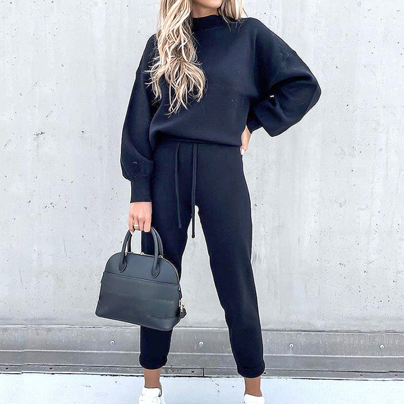 Matching women's cozy loungewear set, designed for stylish comfort & home relaxation.