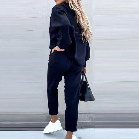 Women's cozy relaxation outfit set, combining style and ultimate comfort for home.