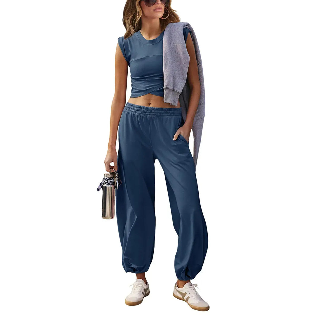 Relaxed women's two-piece modal jogger and top lounge set. Super soft and cozy for ultimate comfort.