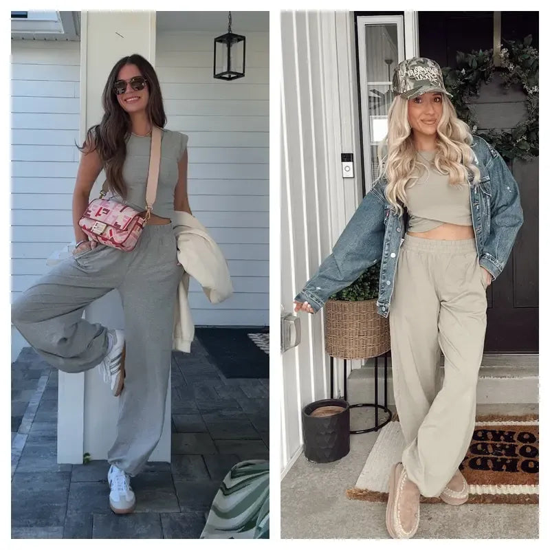 Soft modal jogger & top women's lounge set. Cozy and relaxed, ideal for comfortable home wear.